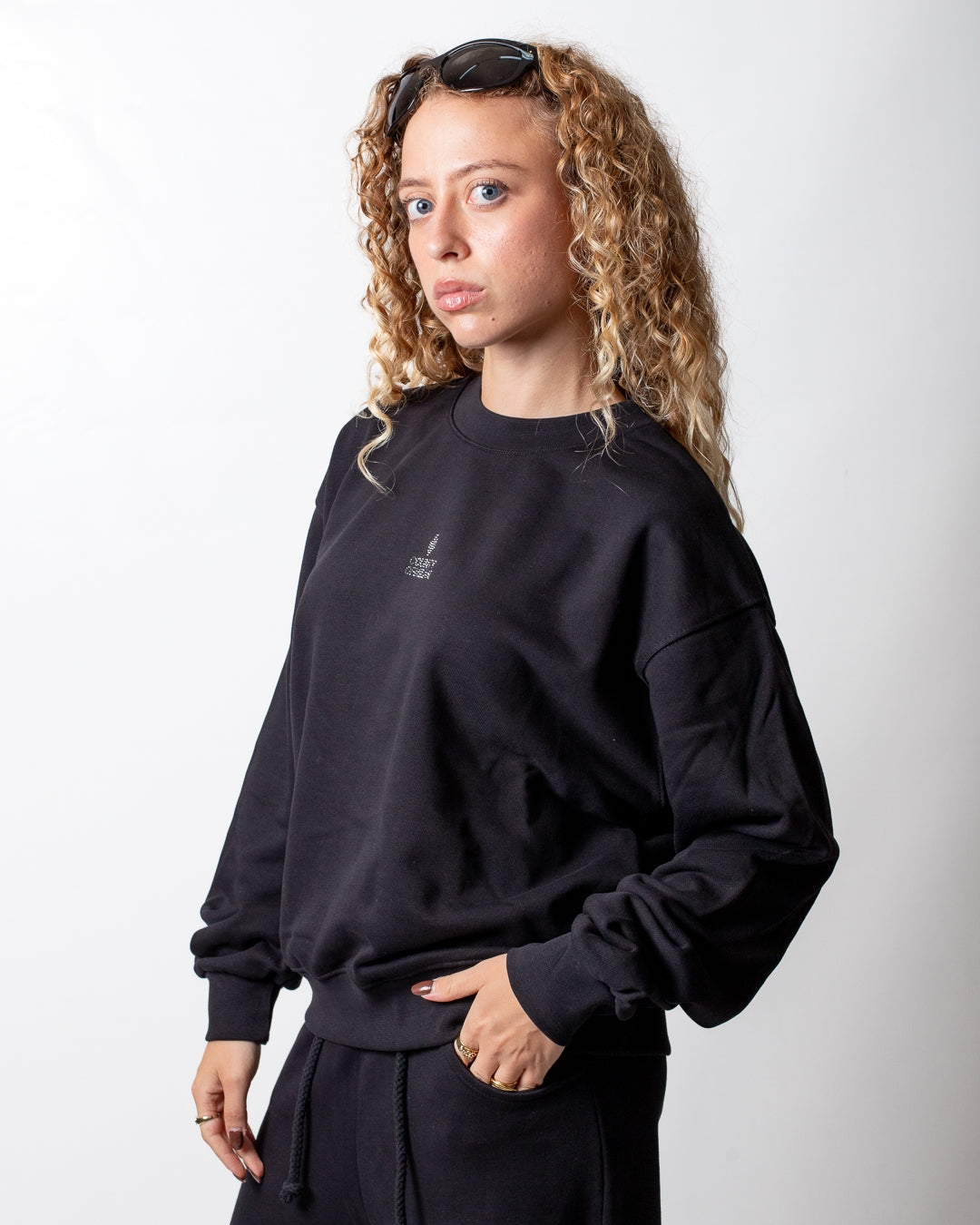 Felpa Marcelo Burlon girocollo con strass donna