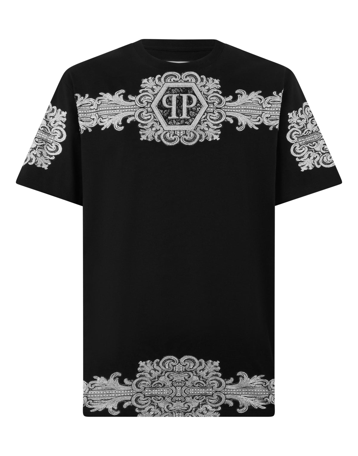 T-shirt Philipp Plein "Baroque Stones" con cristalli all over