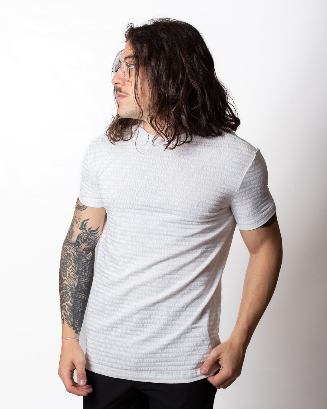 T-Shirt e slip Dsquared2 con logo stampato all-over uomo