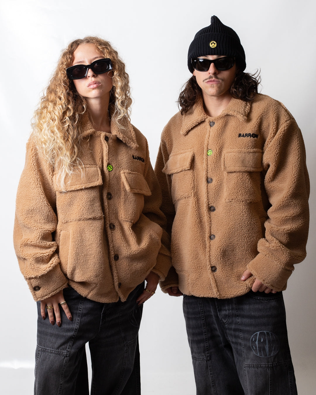 Pelliccia Barrow teddy jacket con stampa