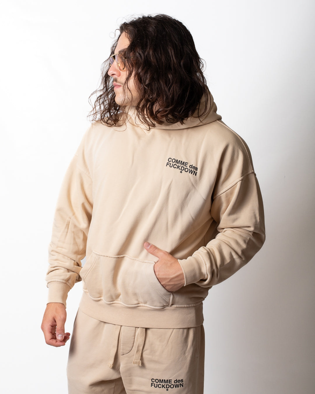 Felpa Comme des Fuckdown con cappuccio e stampe uomo