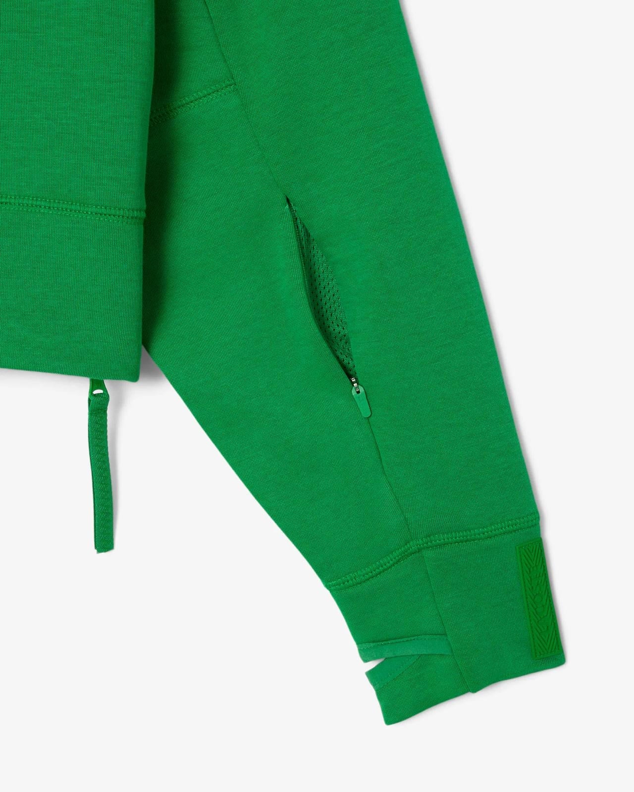 Felpa Lacoste cropped con cappuccio e logo in silicone donna