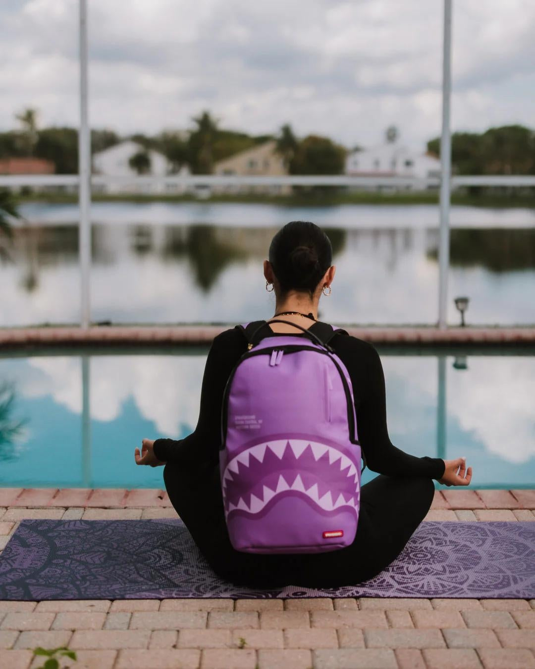 Zaino Sprayground viola Purple shark central dlxsv backpack