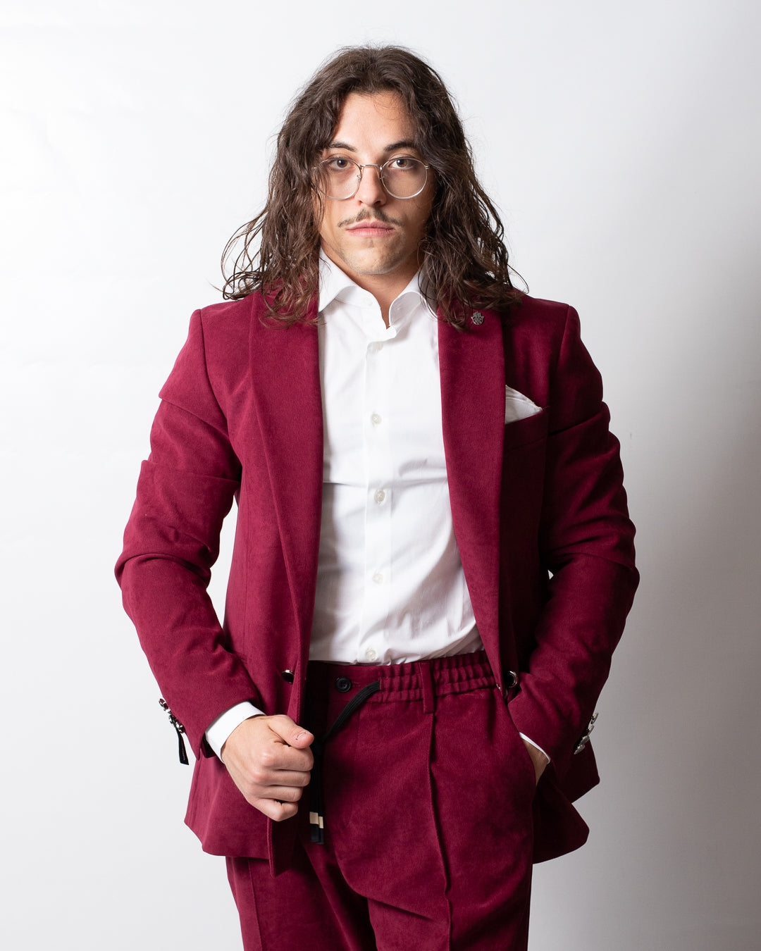 Giacca blazer Daniele Alessandrini doppiopetto in suede uomo