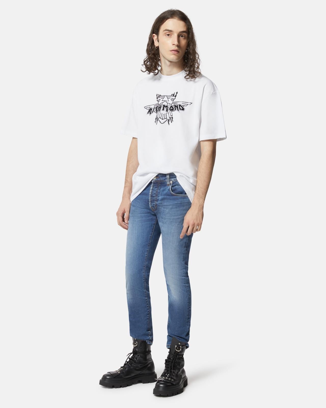 T-Shirt John Richmond over con logo in rilievo uomo