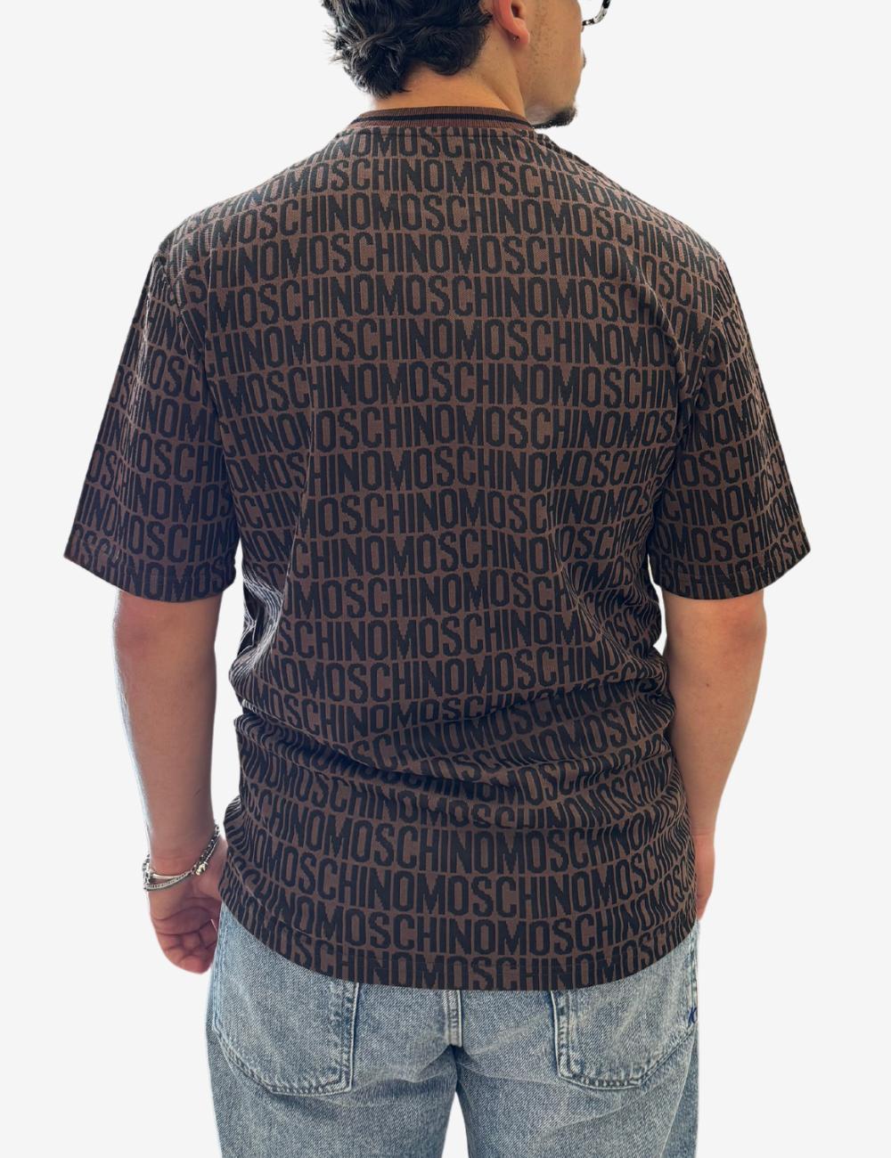 T-Shirt Moschino logata jacquard uomo