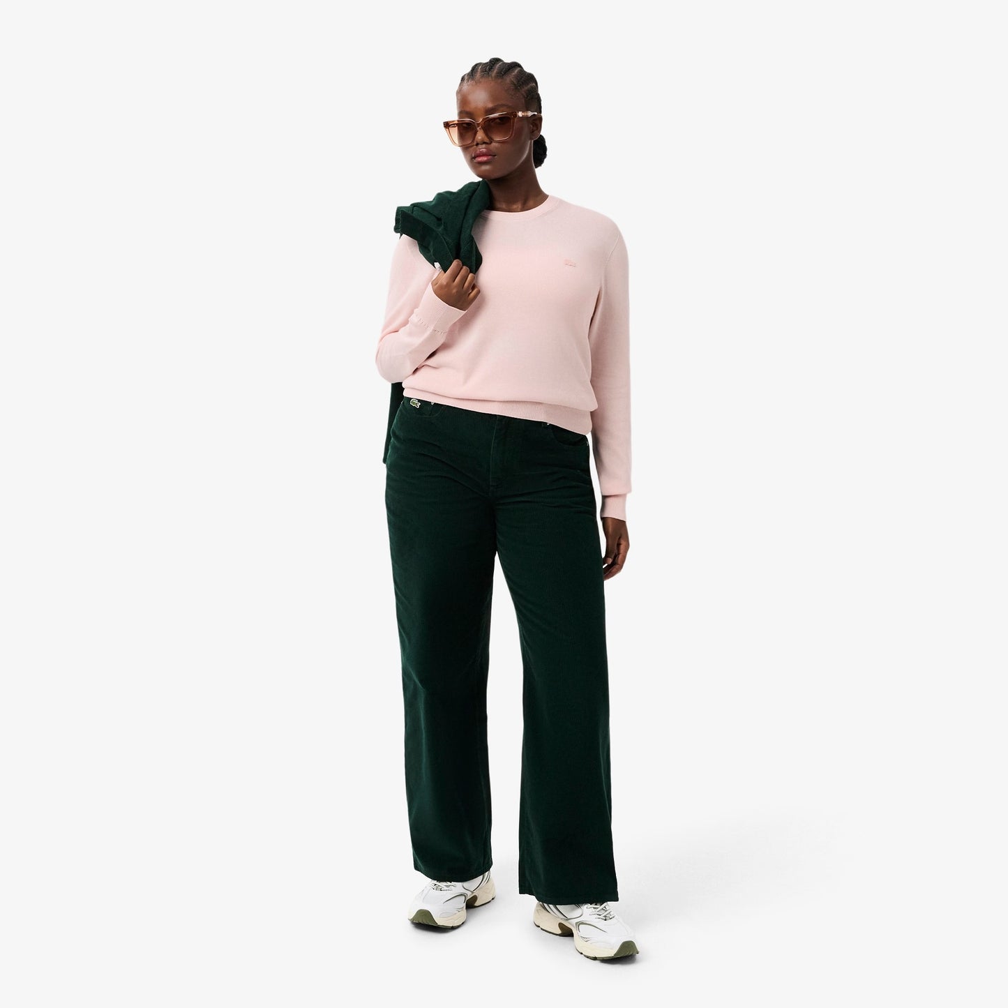 Maglia Lacoste girocollo con logo tonal donna