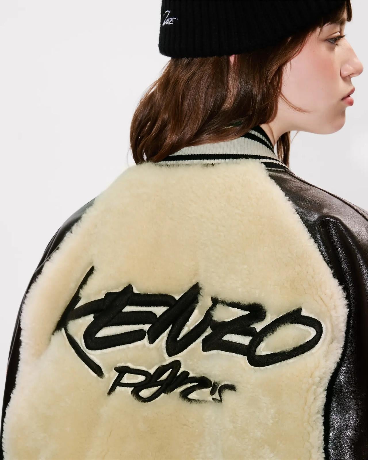 Giubbotto Kenzo Paris "Futura Sherling" in vera pelle