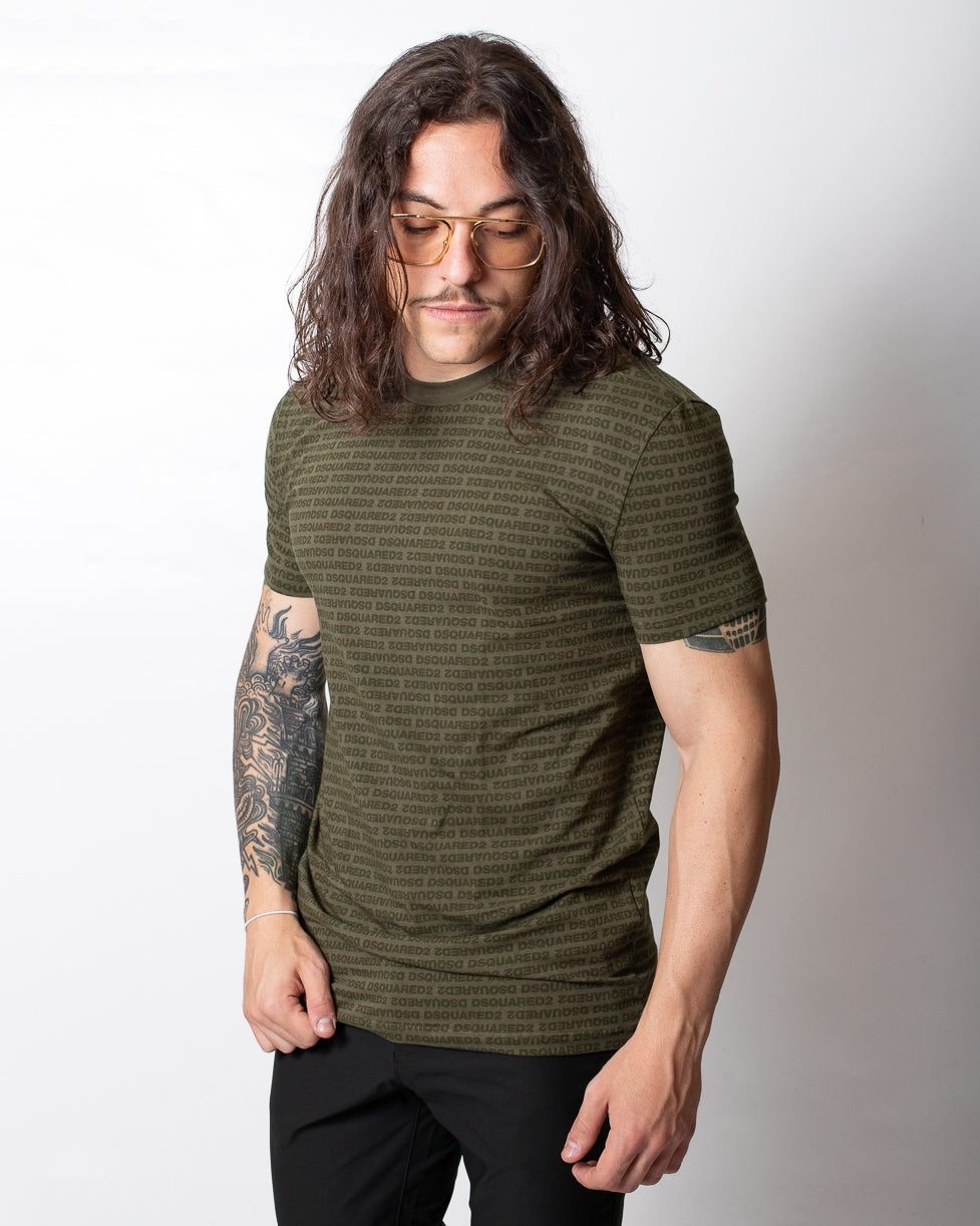 T-Shirt Dsquared2 con logo all-over uomo