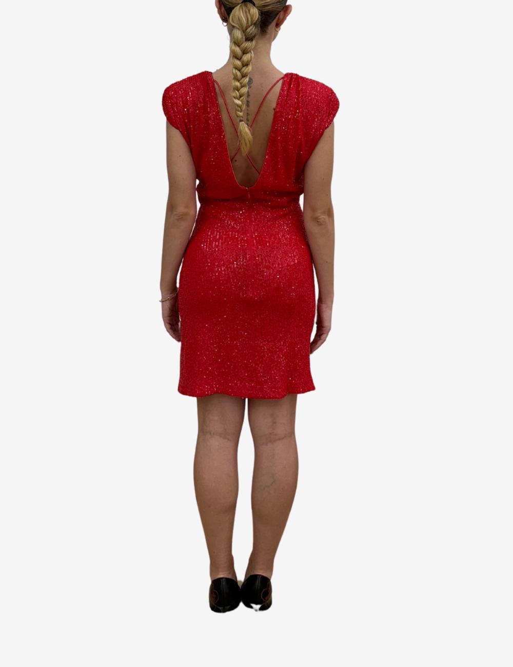 Abito Nenette drappeggiato con paillettes all-over donna