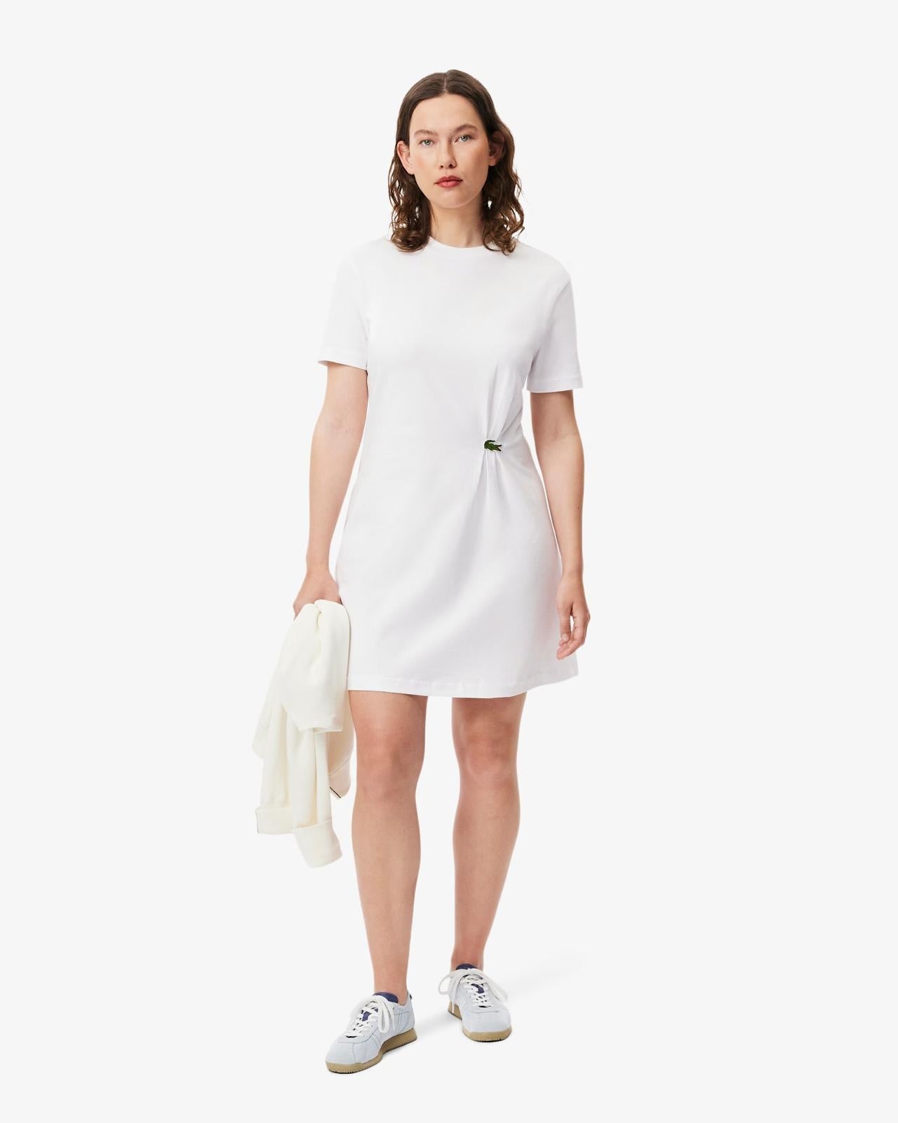 Abito Lacoste drappeggiato con logo donna