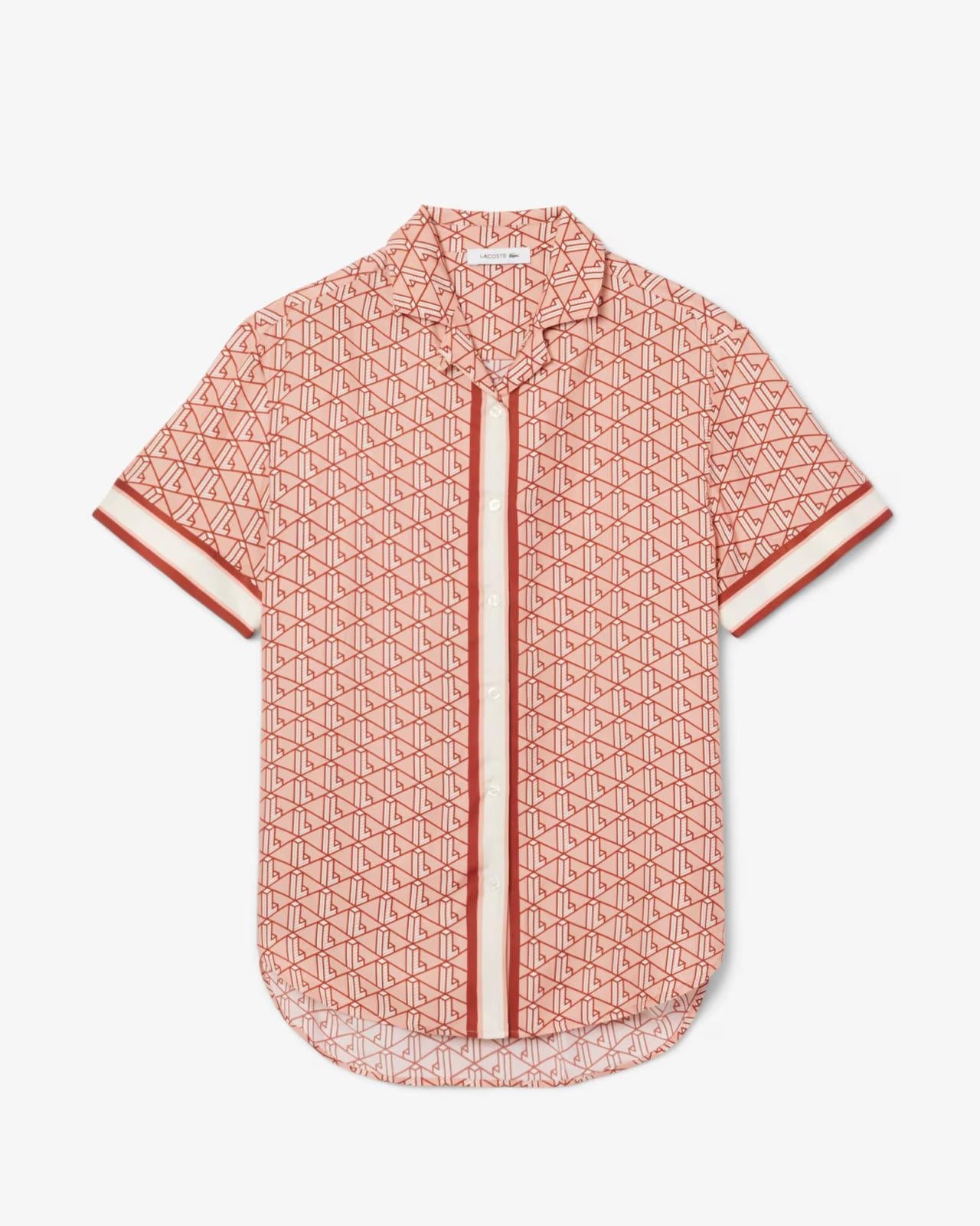 Camicia Lacoste con logo monogram allover