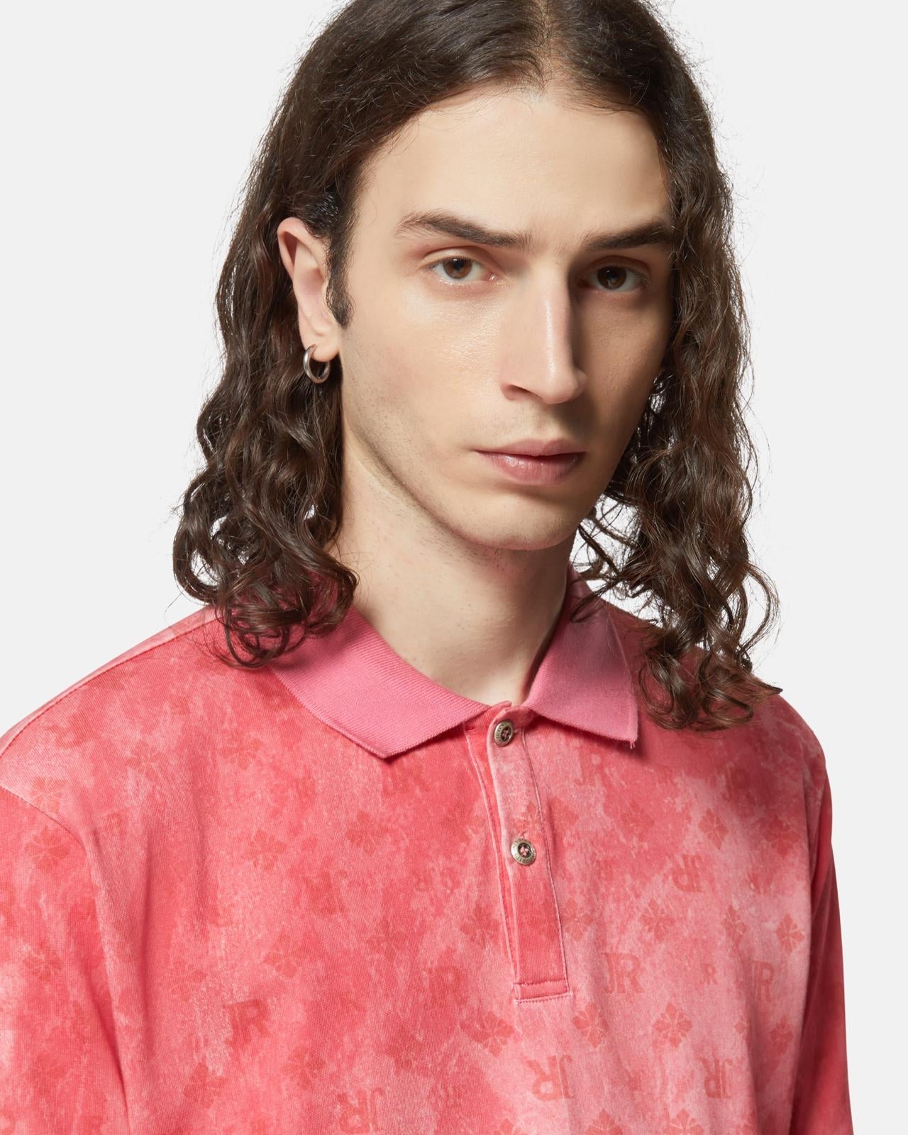 Polo John Richmond con logo stampato jacquard uomo