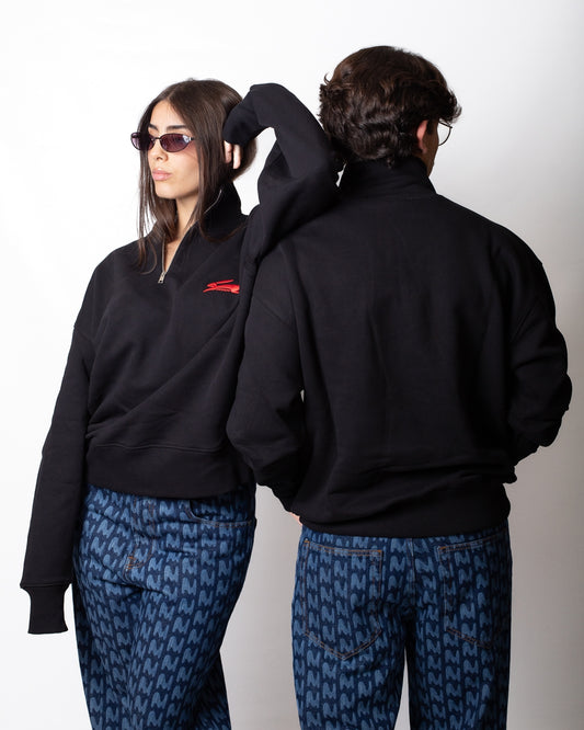 Felpa MSGM a mezza zip con logo ricamato