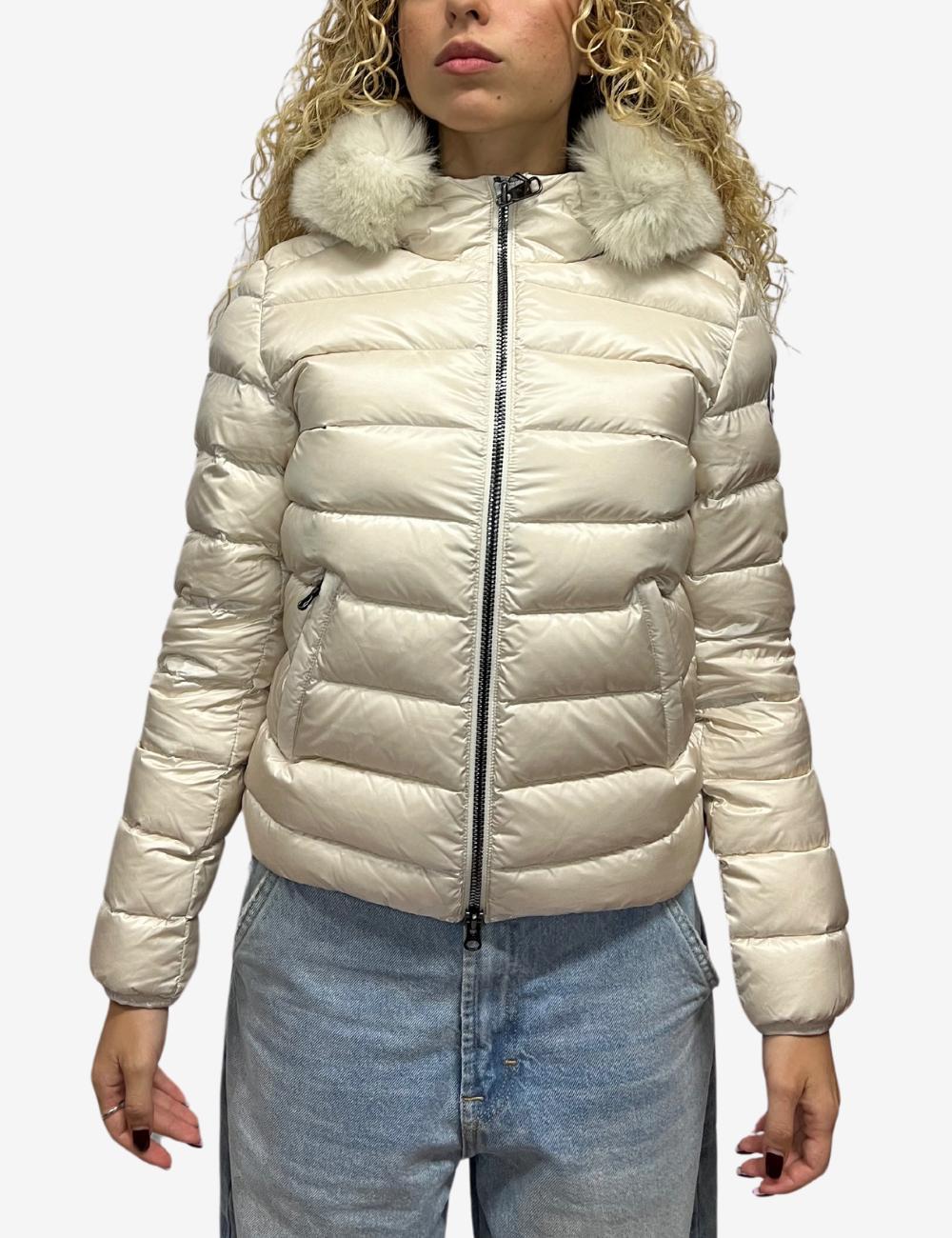 Piumino cangiante Colmar con cappuccio in vera pelliccia donna