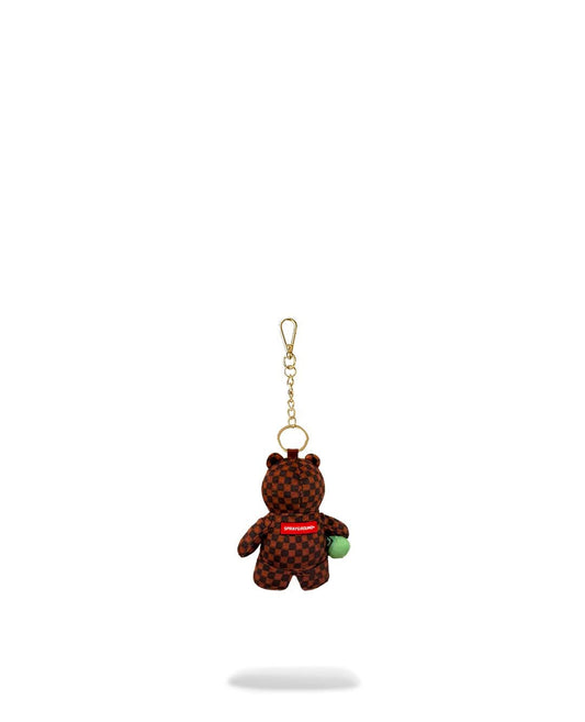 Portachiavi Sprayground marrone SIP WTF BUBBLY BROWN CHECK BEAR KEYCHAIN