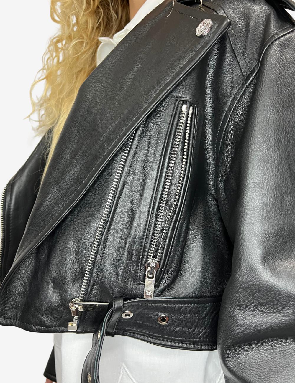Giubbotto Richmond X crop in pelle donna
