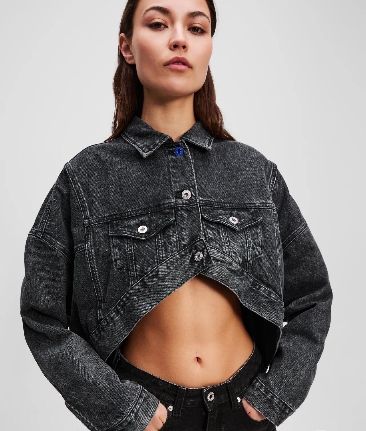 Giubbotto Karl Lagerfeld Jeans in denim con dettaglio cut-out donna