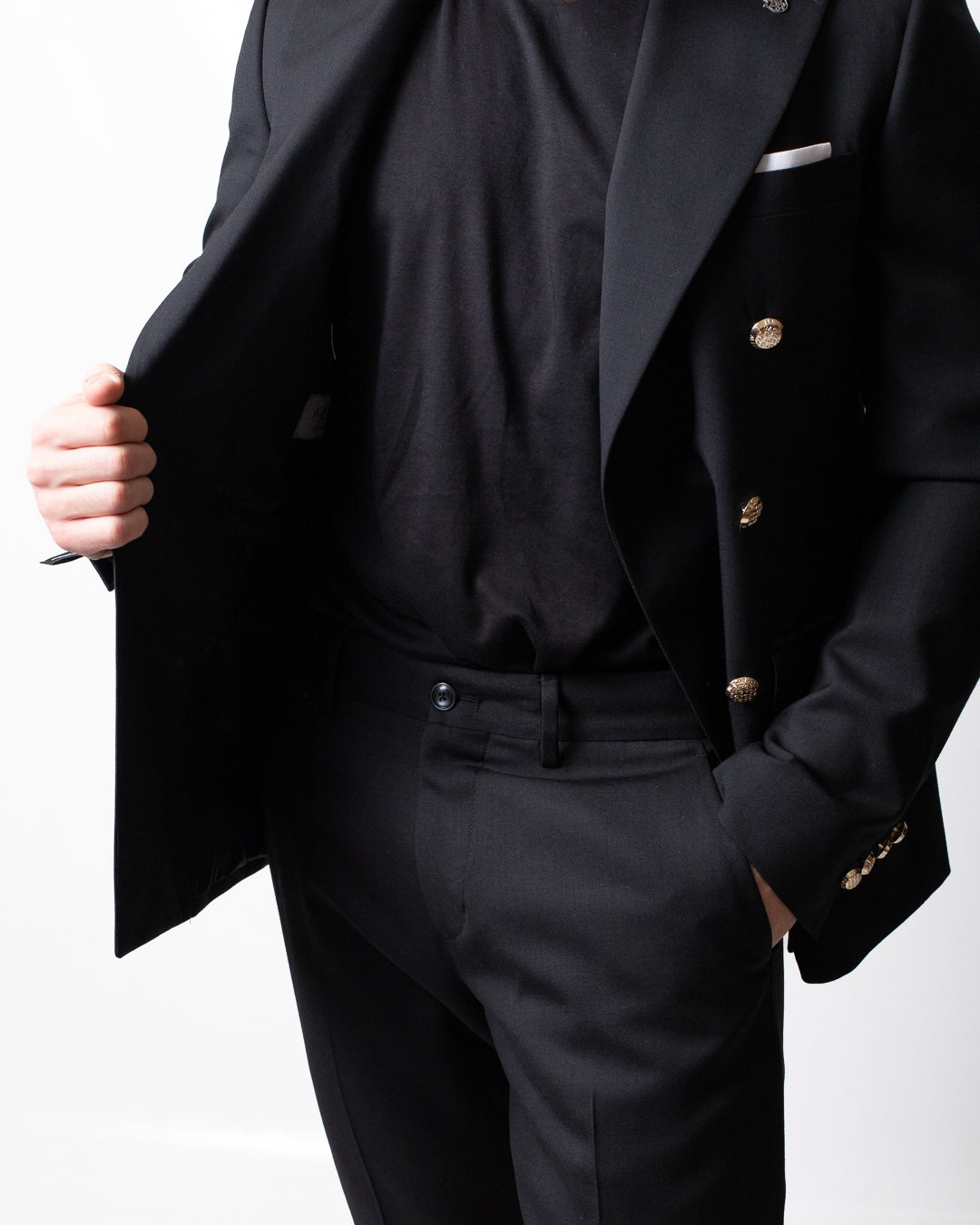 Abito Daniele Alessandrini con giacca doppiopetto in cashmere uomo