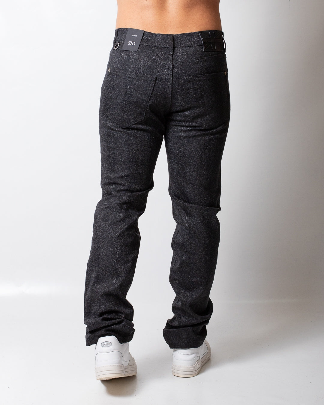 Jeans John Richmond regular con inserti in vera pelle uomo