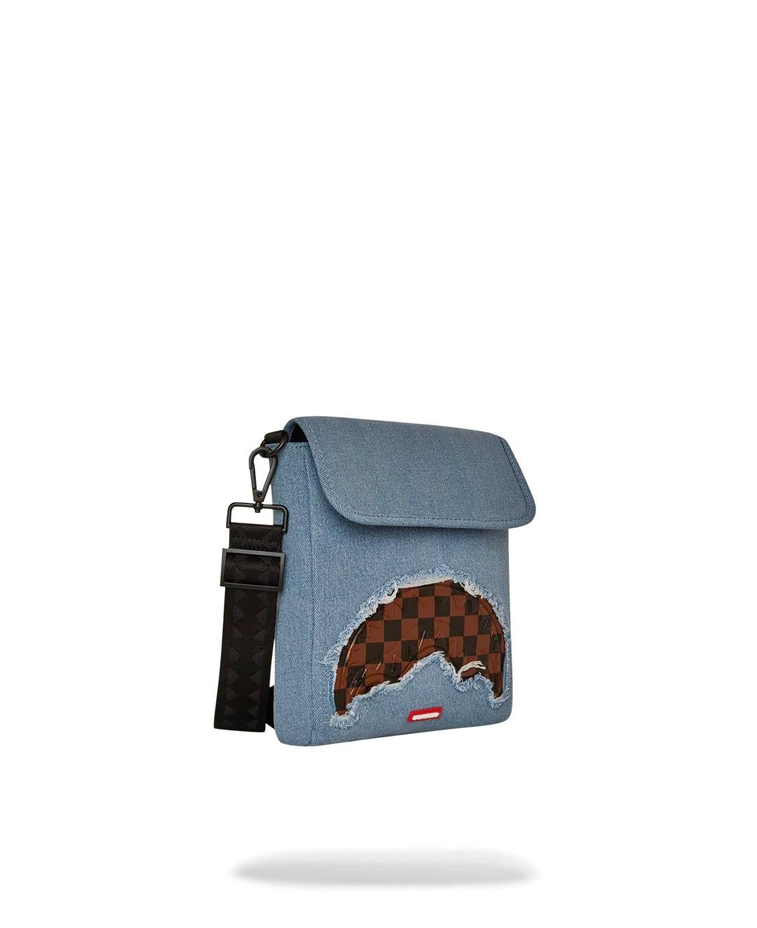 Tracolla Sprayground denim shark messanger sling