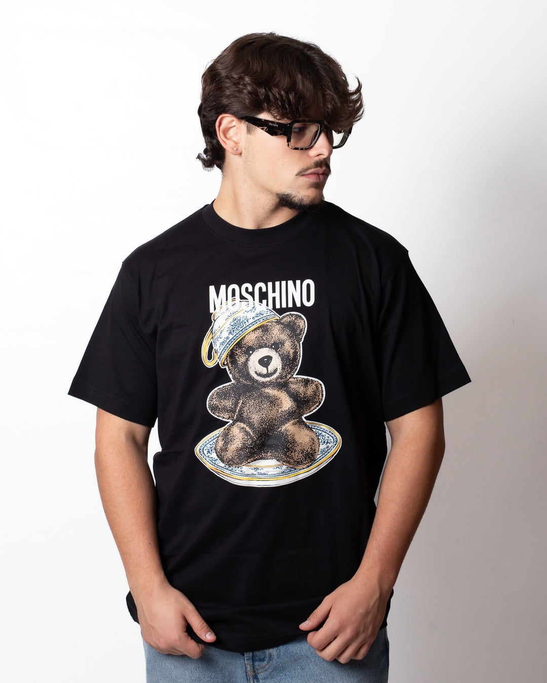 T-Shirt Moschino con stampa Teddy Bear e logo