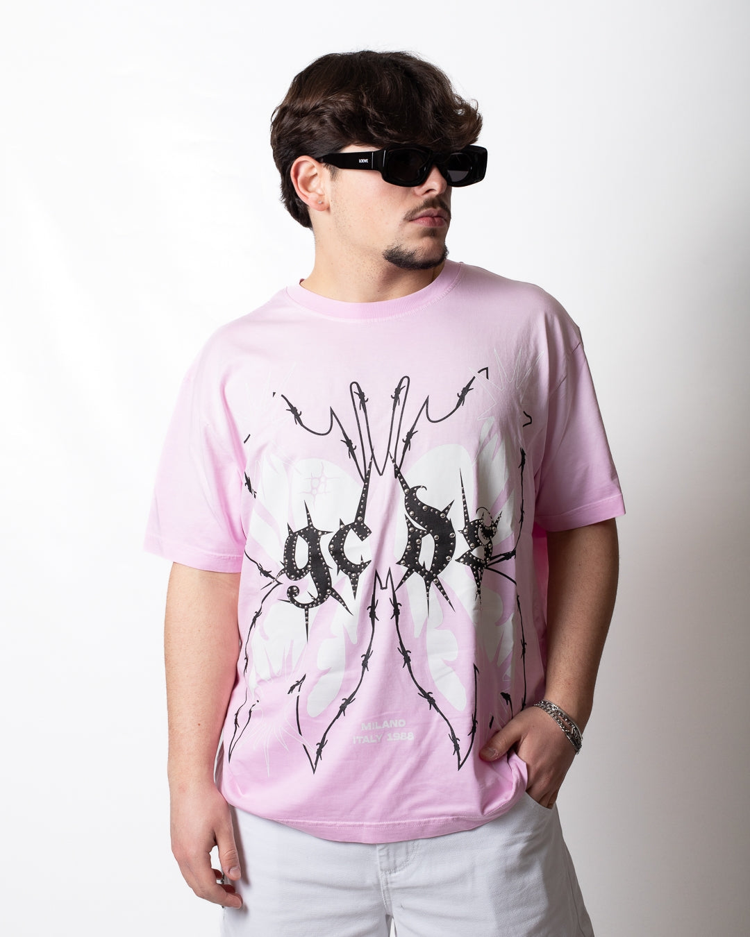 T-Shirt GCDS "Tribal Butterfly" over uomo