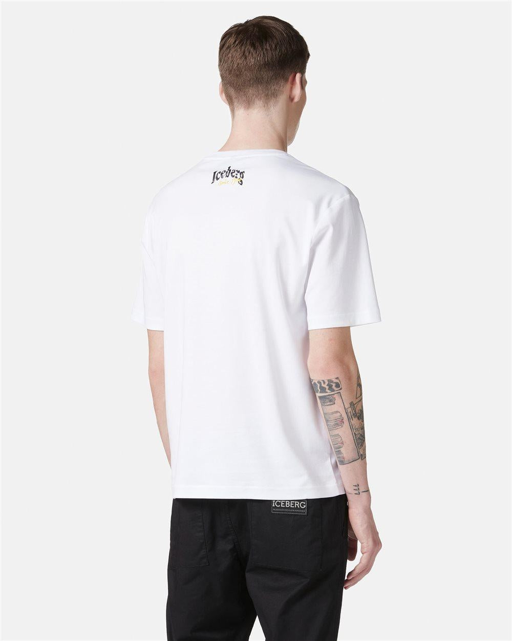 T-Shirt Iceberg con logo stampa e ricamo uomo