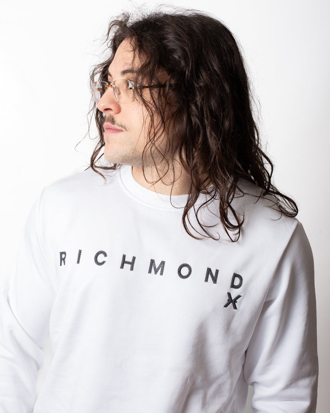 Felpa Richmond X girocollo con logo in rilievo uomo