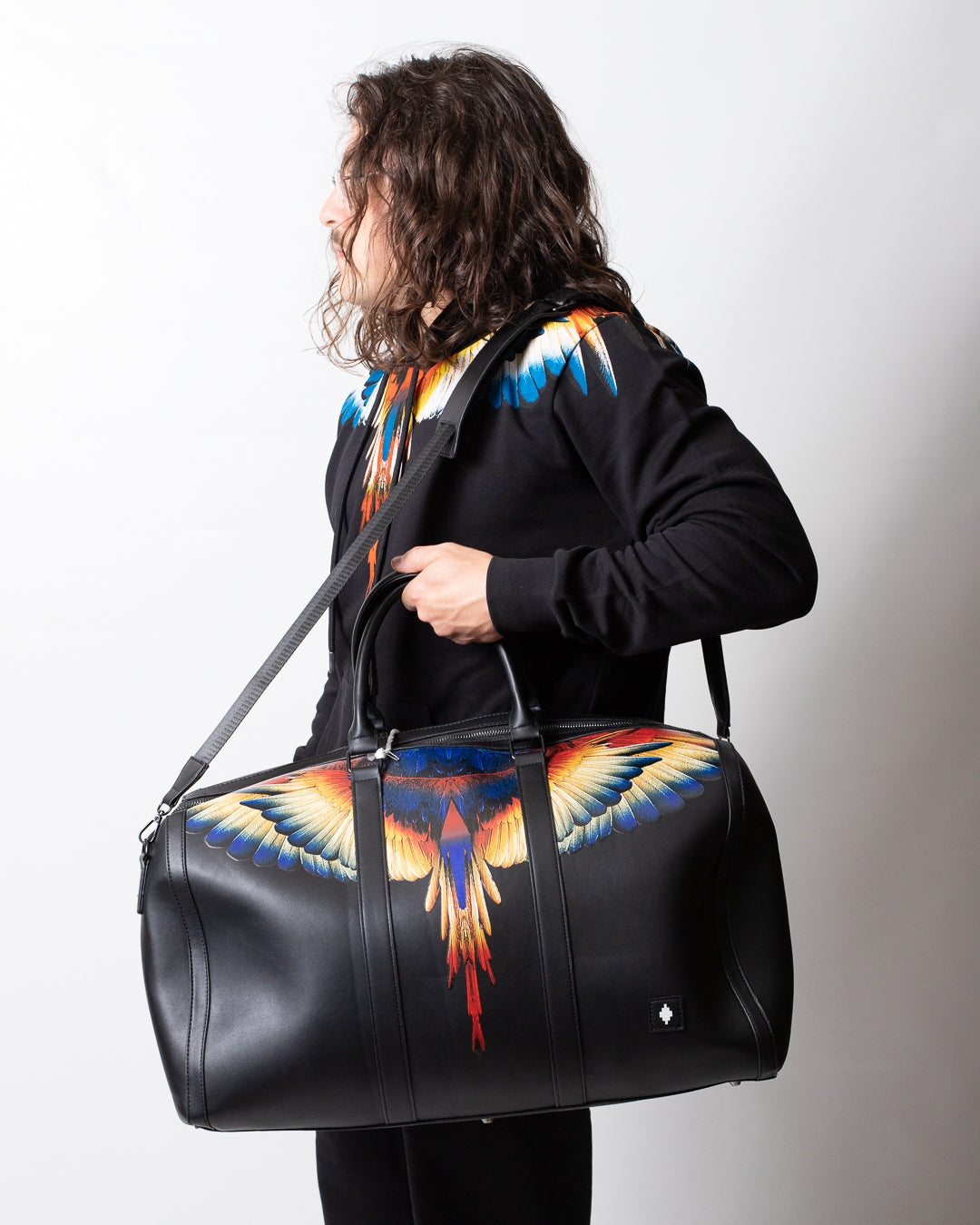Borsone Marcelo Burlon in ecopelle wings colorfull