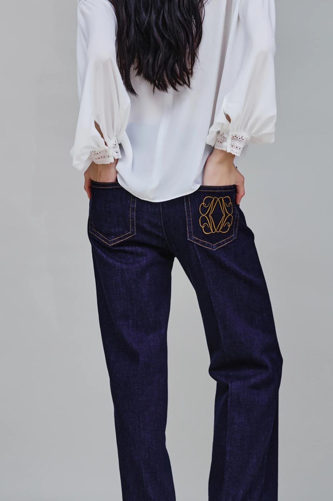 Pantalone Nenette flare con dettagli oro
