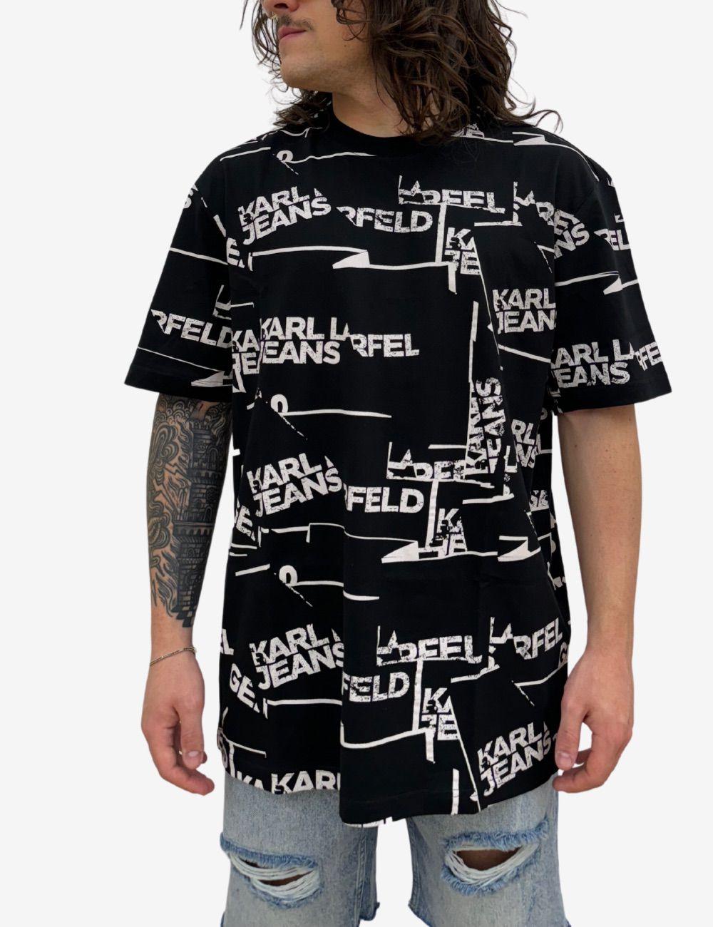 T-Shirt Karl Lagerfeld Jeans logata all-over uomo