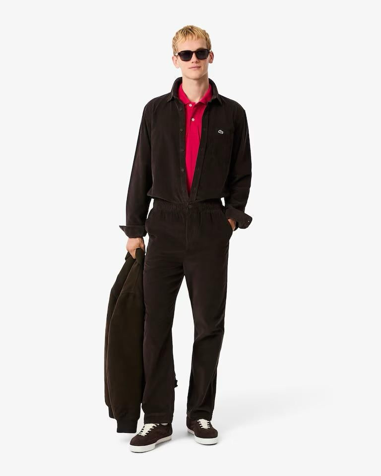 Camicia Lacoste regular fit effetto velluto uomo