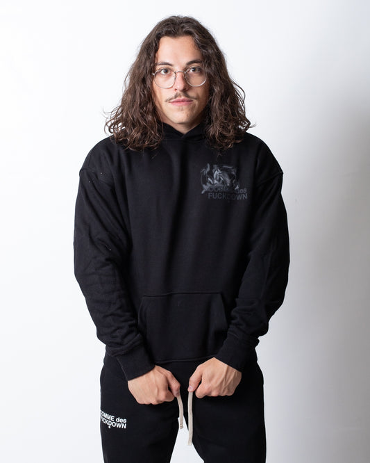 Felpa Comme des Fuckdown con cappuccio e stampa murales uomo