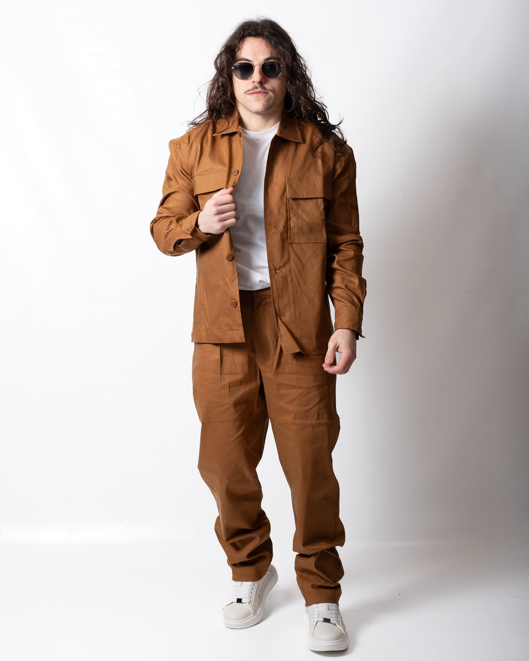 Pantalone Calvin Klein tapered in misto lino uomo