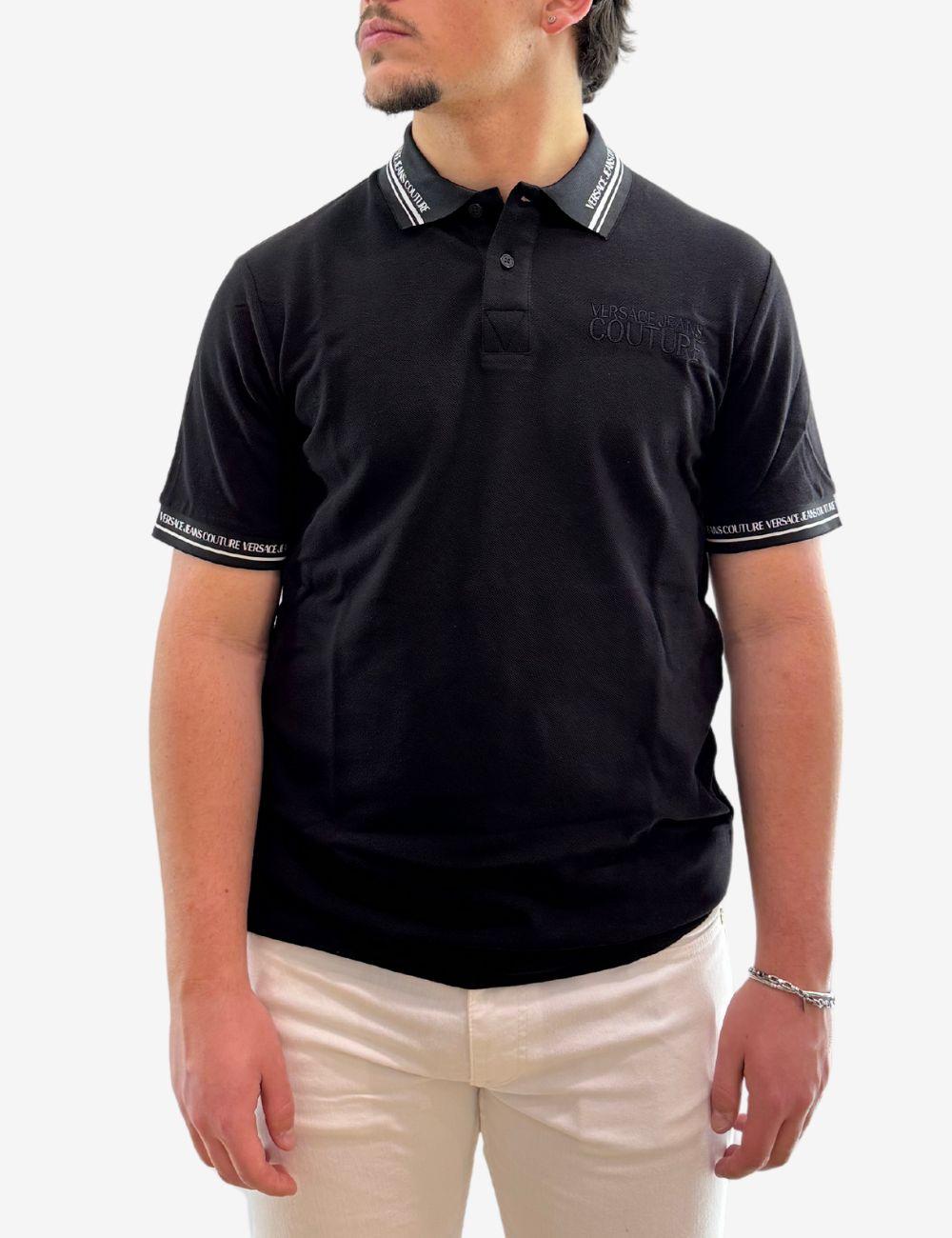 Polo Versace Jeans Couture con logo ricamato uomo