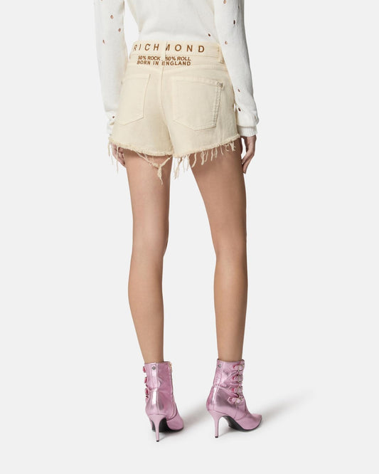 Shorts John Richmond in denim "50% Rock, 50% Roll" donna