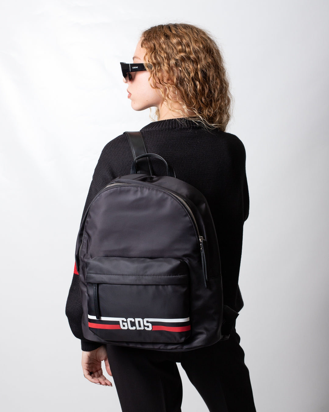 Zaino GCDS in nylon "Logo stripes"