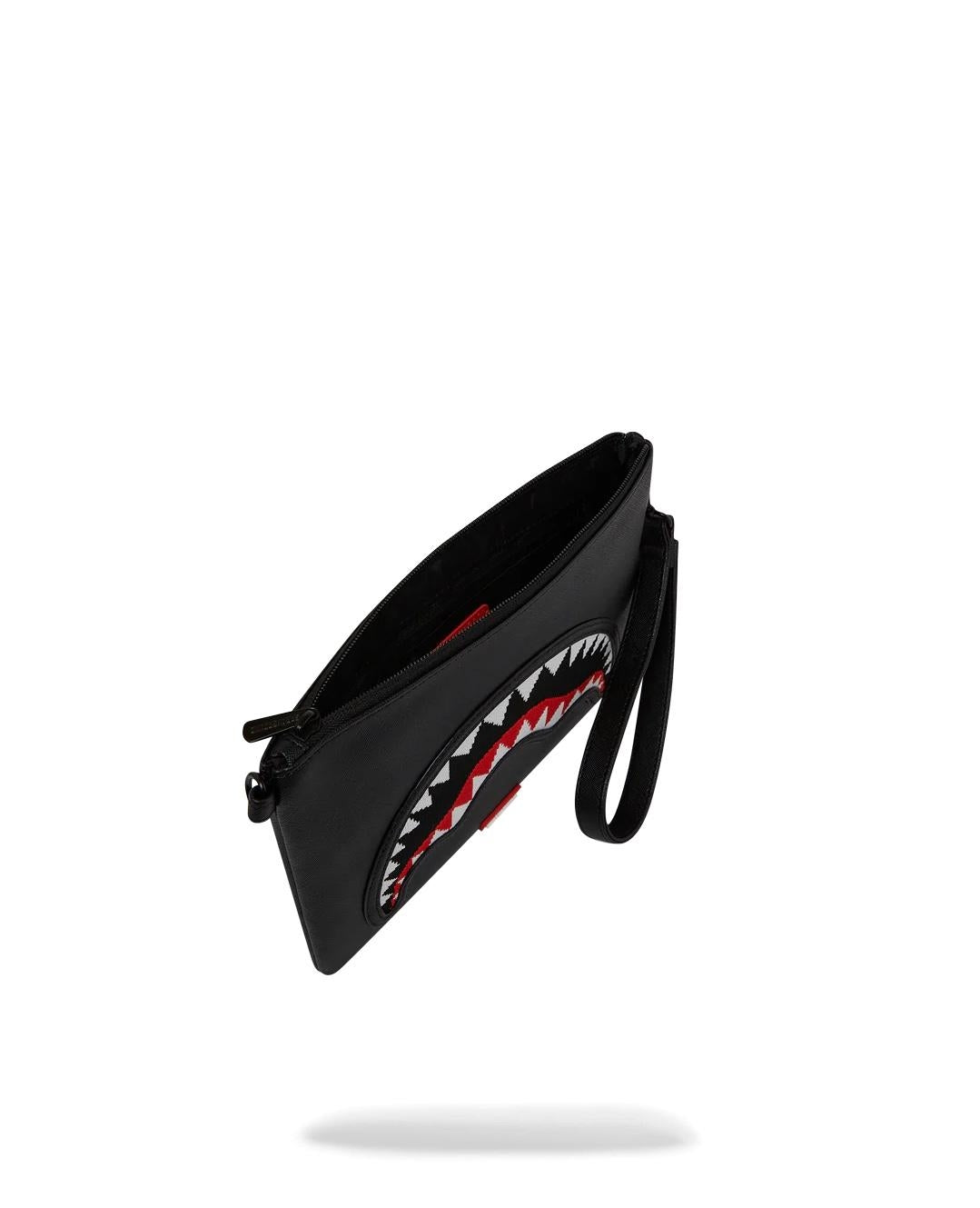 Pochette Sprayground nero fly knit mouth crossover clutch con tracolla