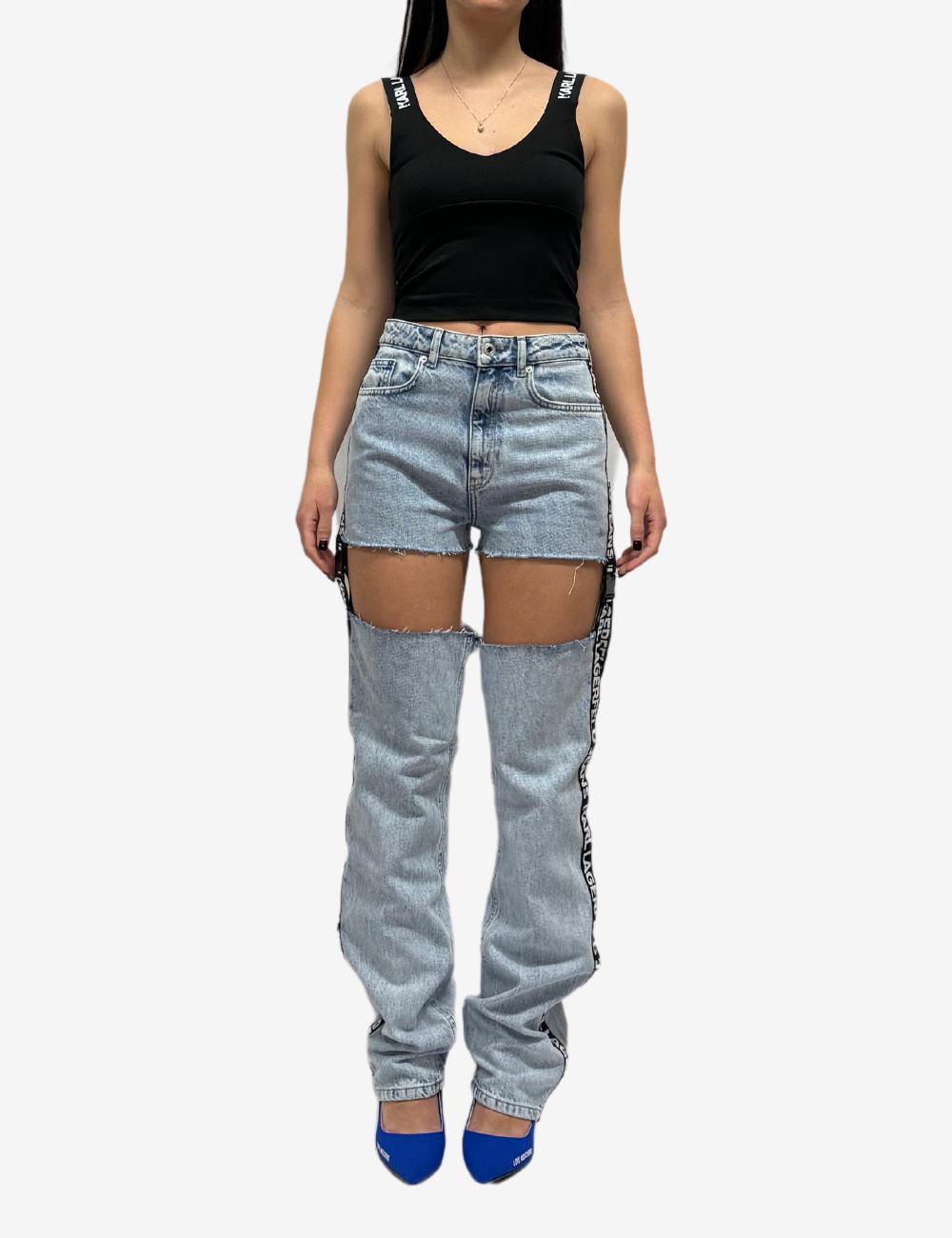 Top Karl Lagerfeld Jeans con spalline logate donna