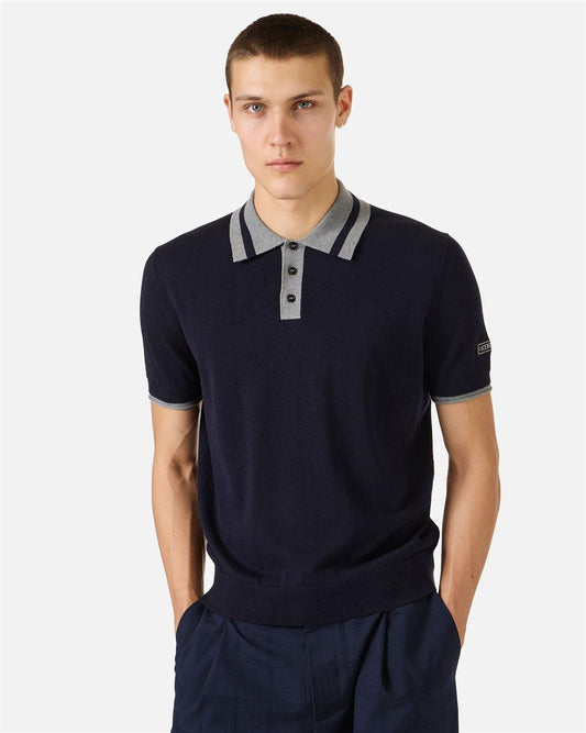 Polo Iceberg in maglia di cotone con colletto a contrasto