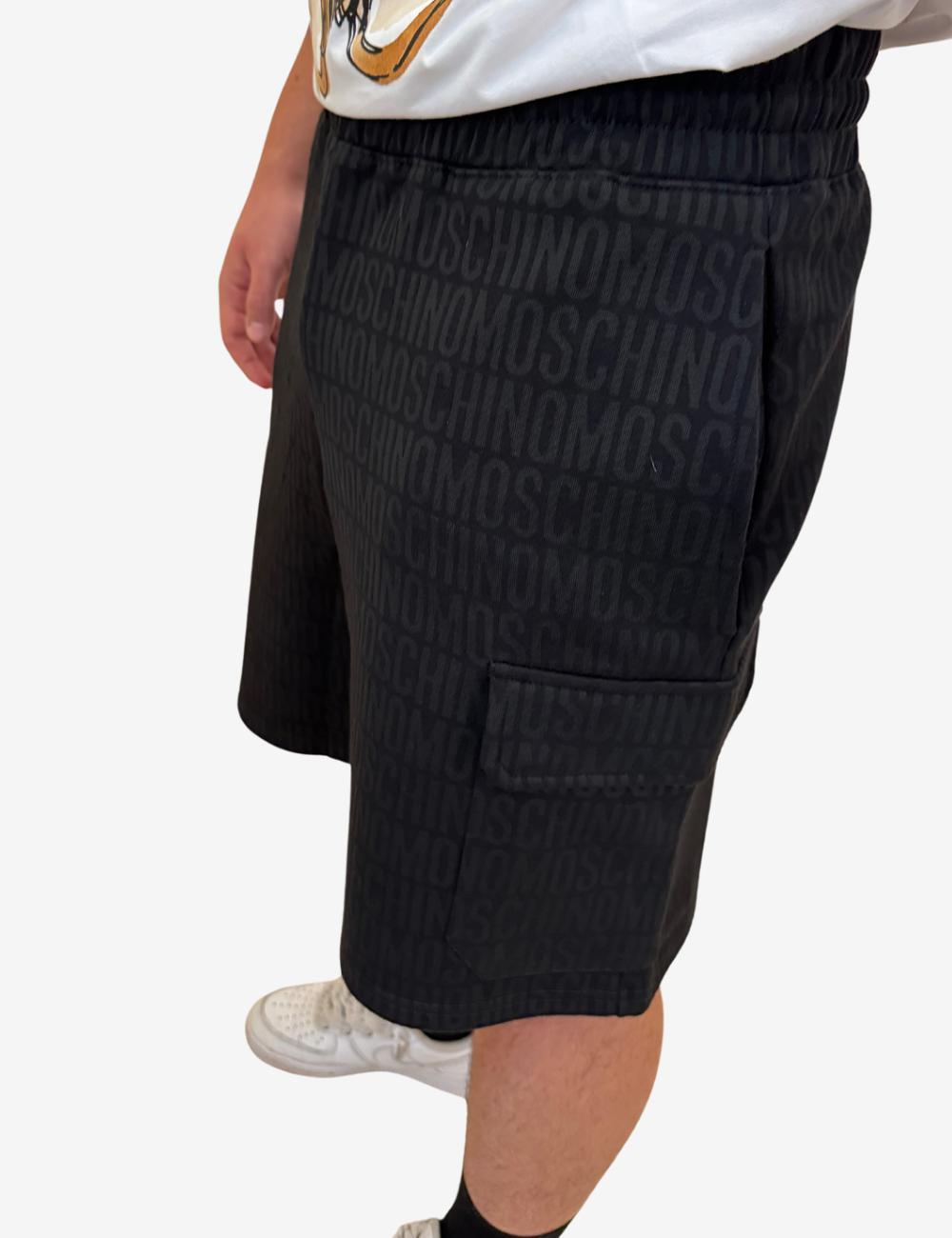 Bermuda Moschino cargo con logo jacquard uomo