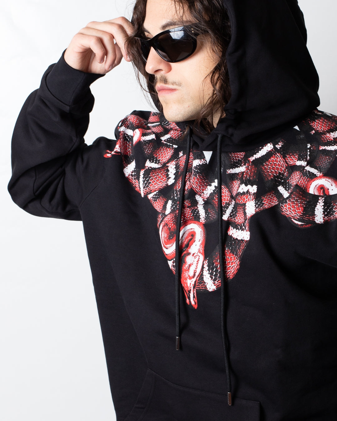 Felpa Marcelo Burlon con cappuccio "Red Snake" uomo