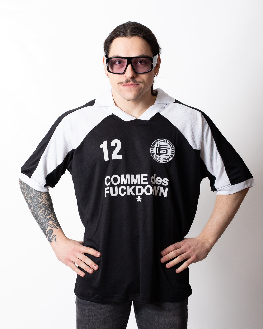 T-Shirt Comme des Fuckdown in poliestere con stampe uomo