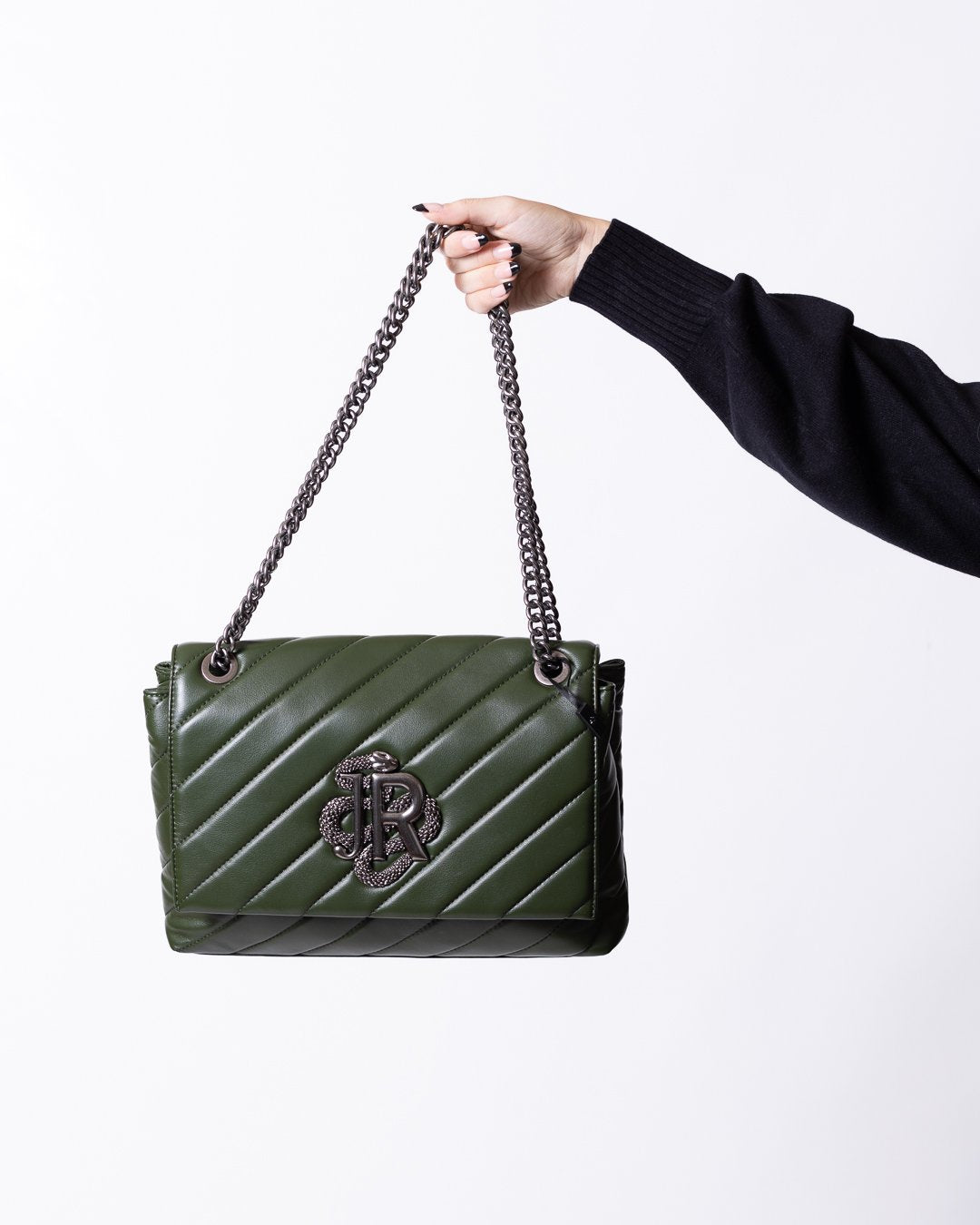 Borsa John Richmond texture trapuntata con logo "JR"