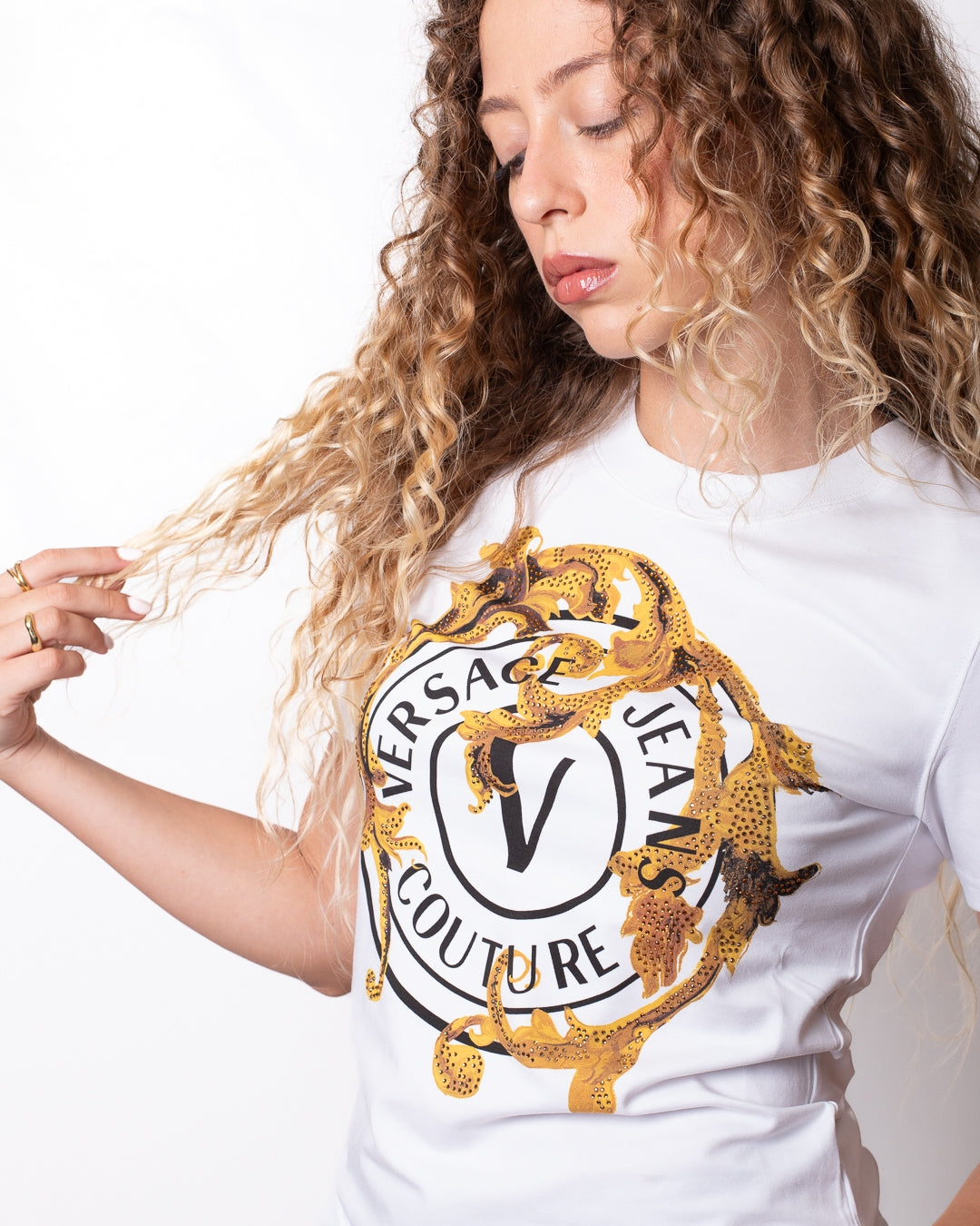 T-Shirt Versace Jeans Couture "V-Emblem Baroque" donna