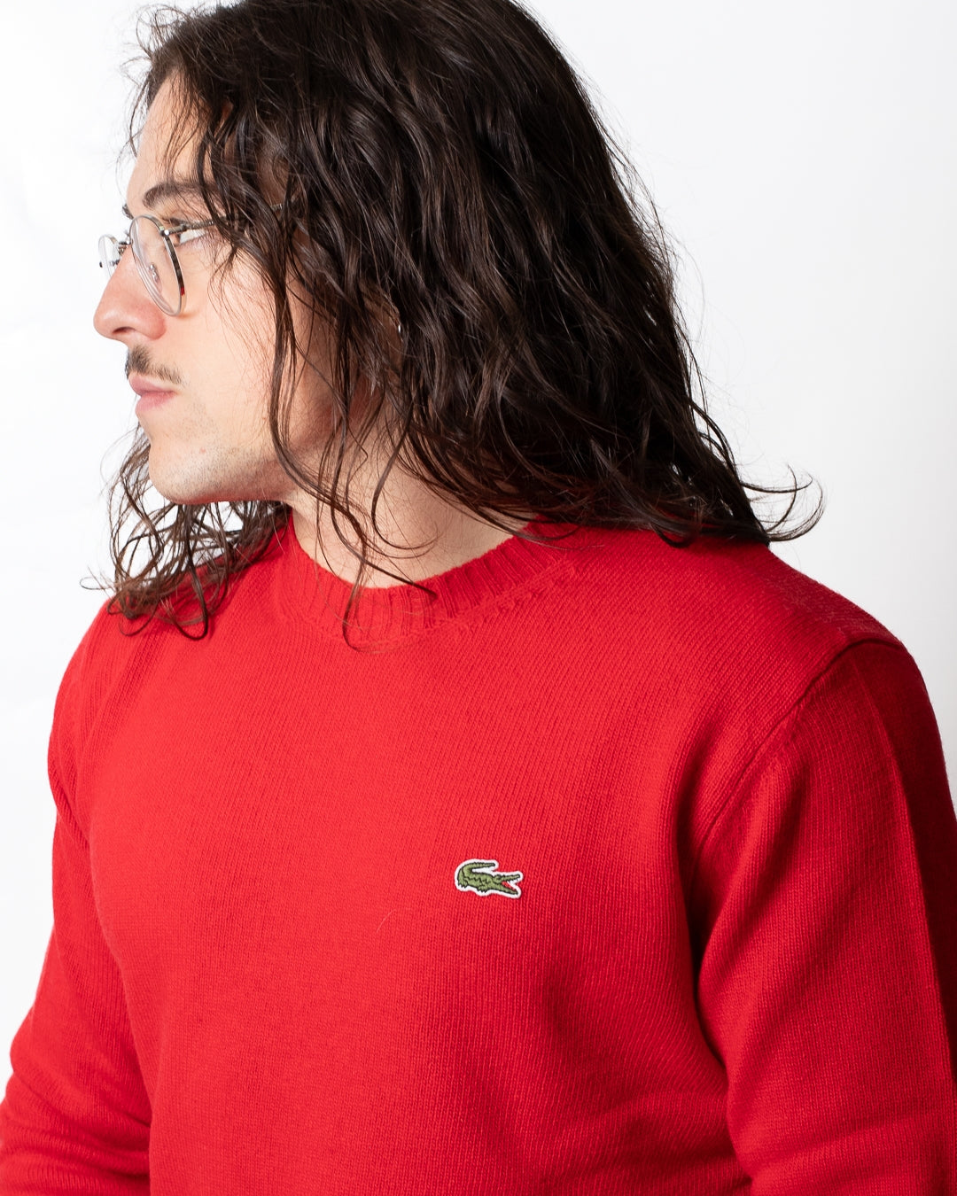 Maglia Lacoste girocollo in lana cardata
