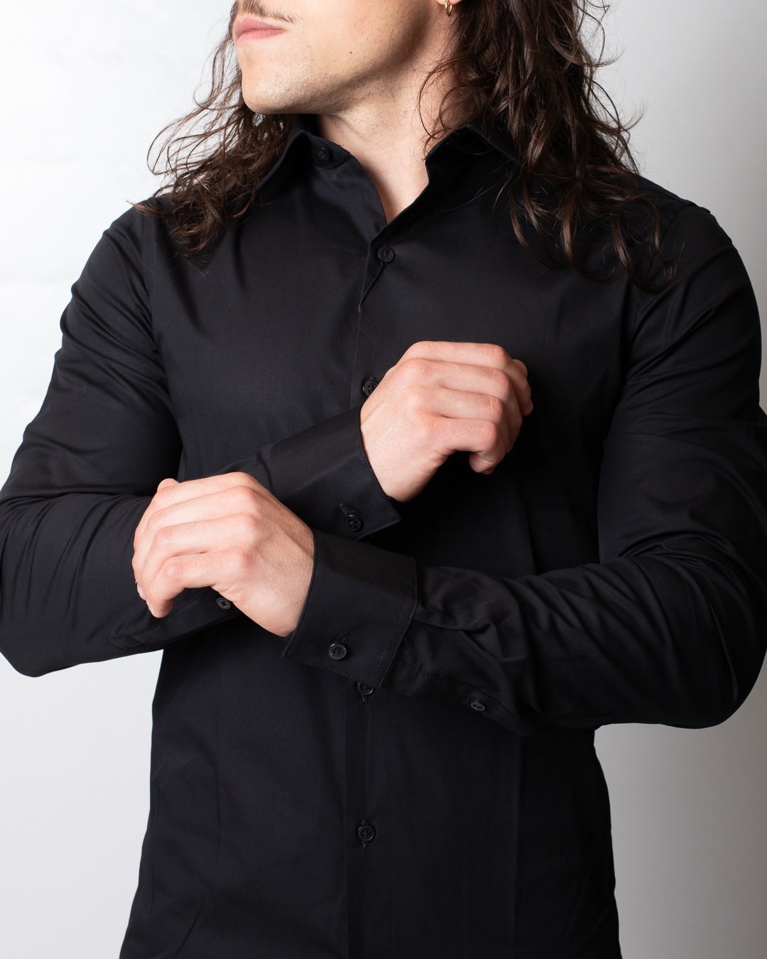 Camicia Calvin Klein "Slim Poplin black" uomo