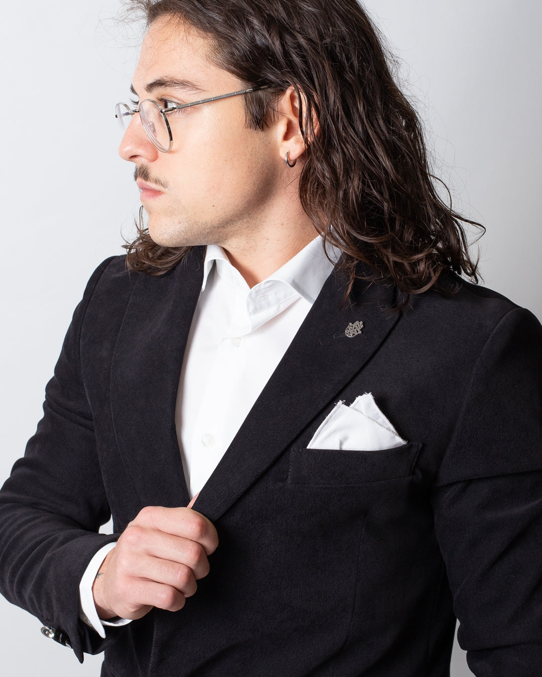 Giacca blazer Daniele Alessandrini doppiopetto in suede uomo