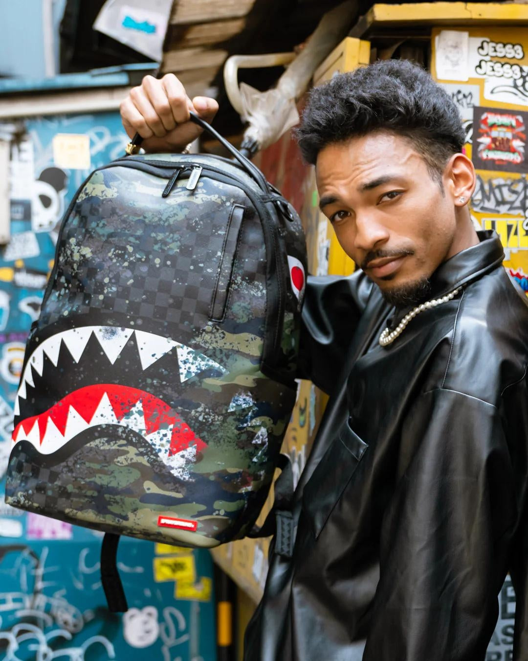 Zaino Sprayground nero Camo Splash dlxsv backpack